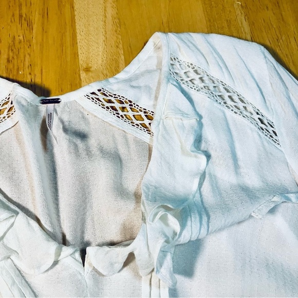 Vintage Urban Outfitters Free People Boho Peasant Tunic White Cottage Blouse Top - Picture 7 of 9